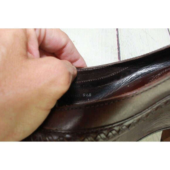 Frye Brown Leather Slip On Sling Back Open Toe Heeled Sandals Size 9.5 B - Picture 7 of 9